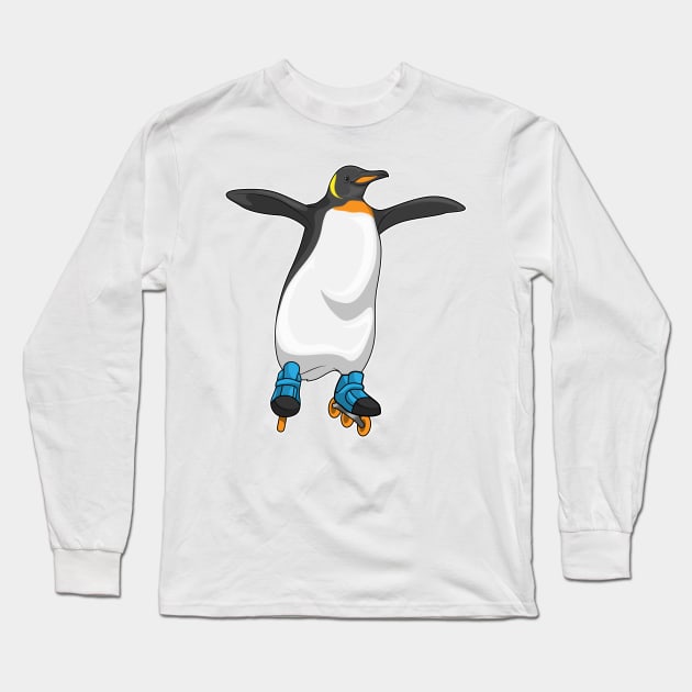 Penguin Inline skating Roller skates Long Sleeve T-Shirt by Markus Schnabel